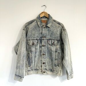 Vintage Levi’s Type 3 Jean Jacket 80s acid washed faded made in USA